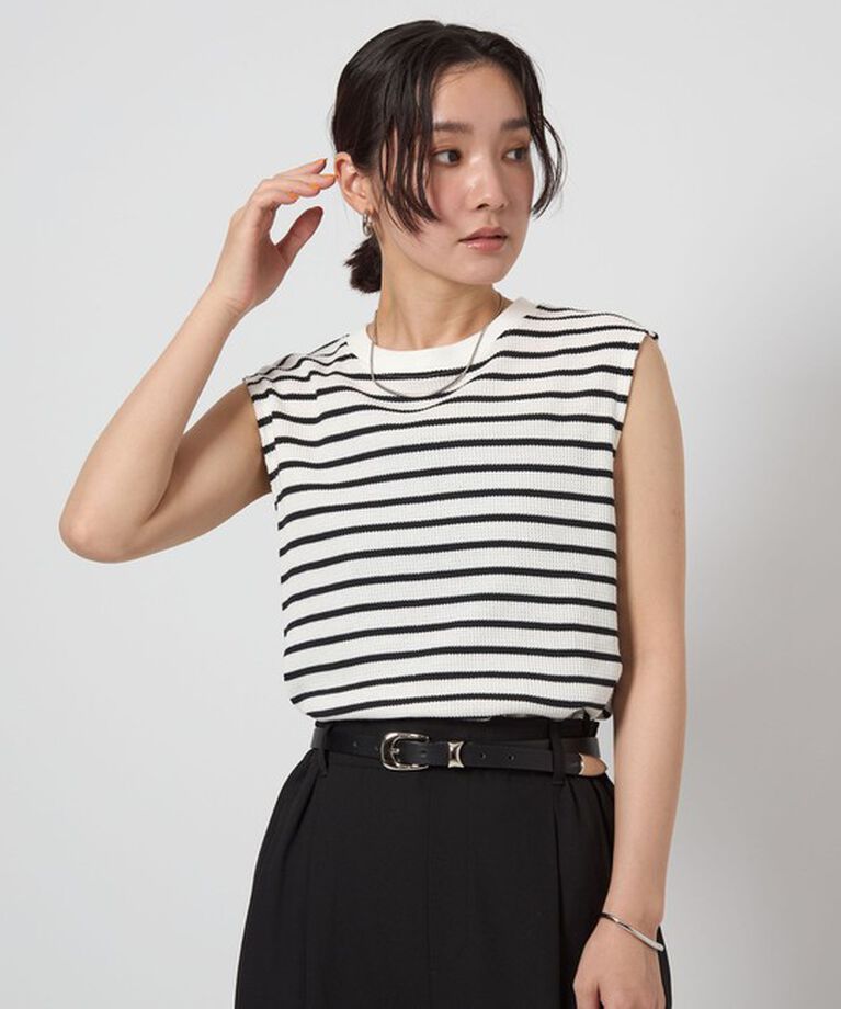 UNITED ARROWS green label relaxing「【WEB限定】＜at ease＞ワッフル ノースリーブ Tシャツ」|Tシャツ・カットソー|その他1
