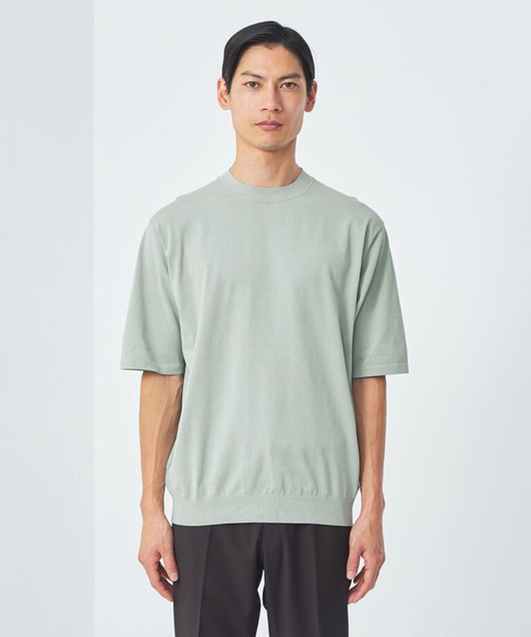 UNITED ARROWS green label relaxing「A+ テンジク クルーネック 半袖 ニット -ハンドウォッシャブル-」|ニット・セーター|