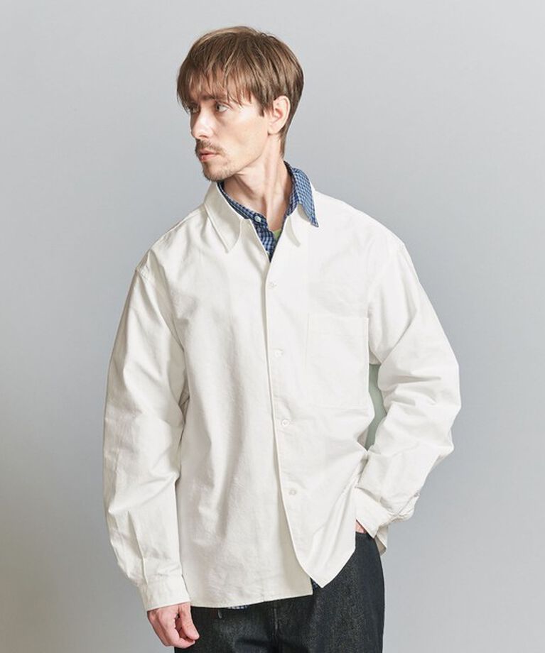 BEAUTY&YOUTH UNITED ARROWS「＜one BEAUTY&YOUTH＞ コットンシルク オックスフォード キャンプカラー フォルムシャツ」|シャツ・ブラウス|WHITE