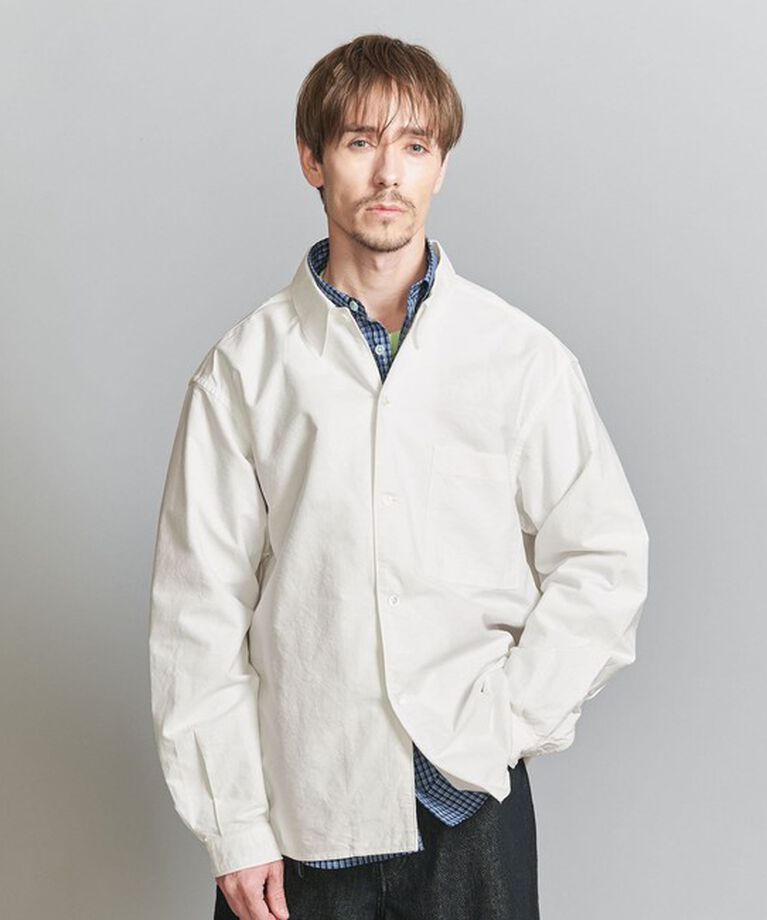 BEAUTY&YOUTH UNITED ARROWS「＜one BEAUTY&YOUTH＞ コットンシルク オックスフォード キャンプカラー フォルムシャツ」|シャツ・ブラウス|