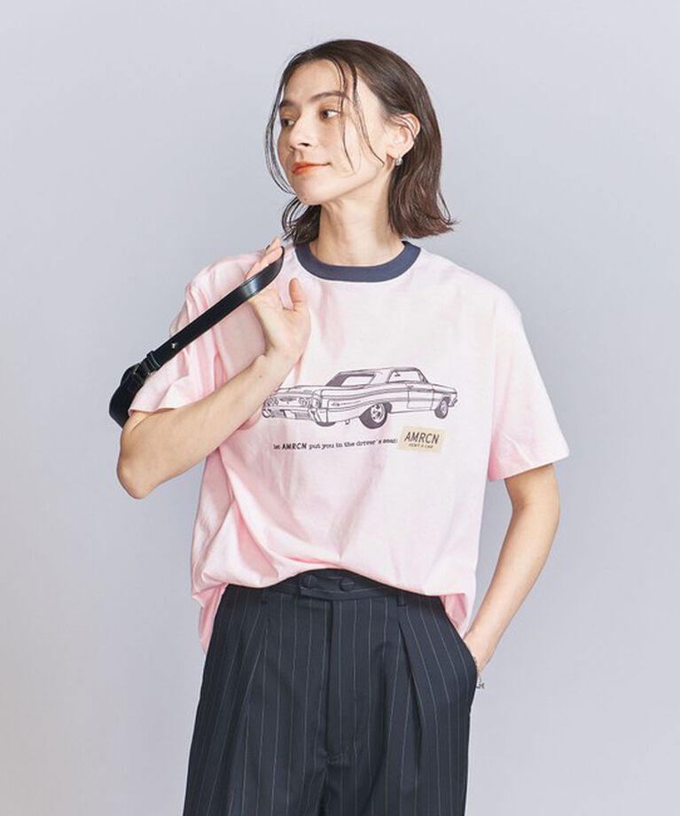 BEAUTY&YOUTH UNITED ARROWS「【WEB限定/別注】＜Americana＞リンガーTシャツ」|Tシャツ・カットソー|LT.PINK