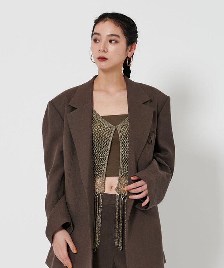 BEAUTY&YOUTH UNITED ARROWS「レーヨンナイロンブレンド フリンジベスト」|ベスト・ジレ|GOLD