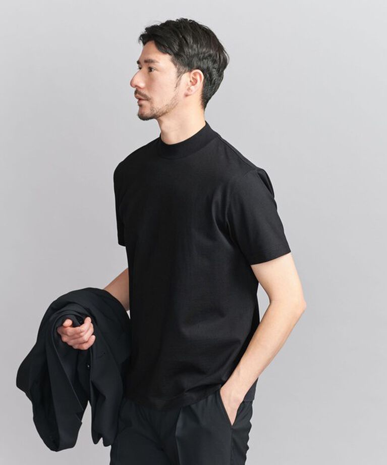 BEAUTY&YOUTH UNITED ARROWS「【WEB限定 WARDROBE SMART】クリア  ガスコットン モックネック カットソー【抗菌・防臭】」|Tシャツ・カットソー|BLACK