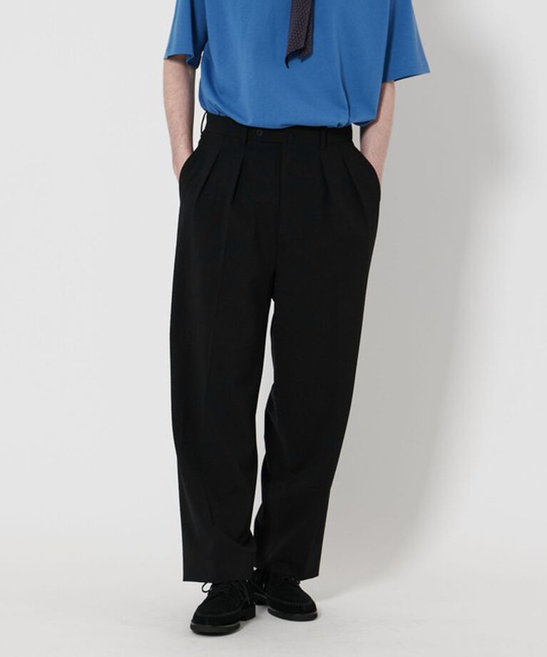 STEVEN ALAN「＜Steven Alan＞ TW サッカー インツープリーツ ドレス トラウザーズ」|スラックス|BLACK