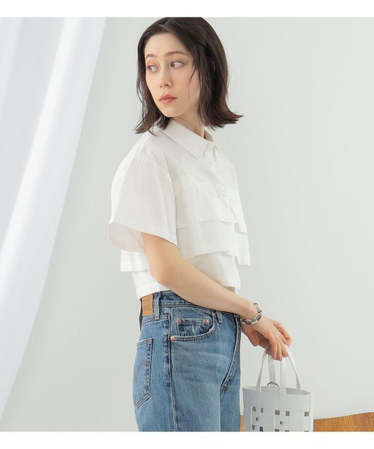 Ray BEAMS 「Ray BEAMS / ティアード クロップド シャツ」|シャツ・ブラウス|WHITE
