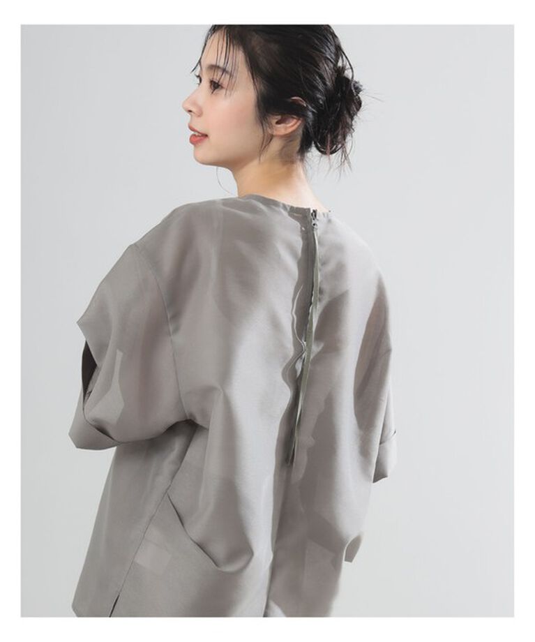 Demi-Luxe BEAMS 「AK+1 / シアーオーガンジー ブラウス」|シャツ・ブラウス|KHAKI