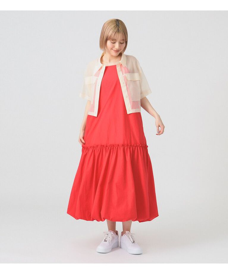 Ray BEAMS 「バルーン キリカエ キャミ ワンピース」|ワンピース|RED
