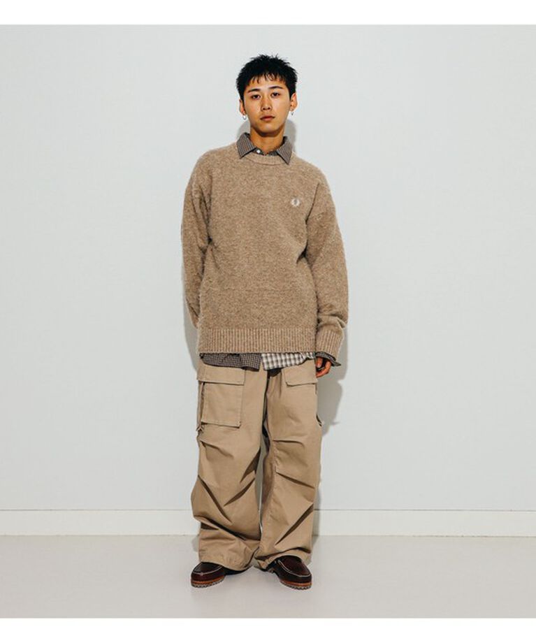 BEAMS「FRED PERRY / 別注 フラッフィ クルーネックニット」|ニット・セーター|