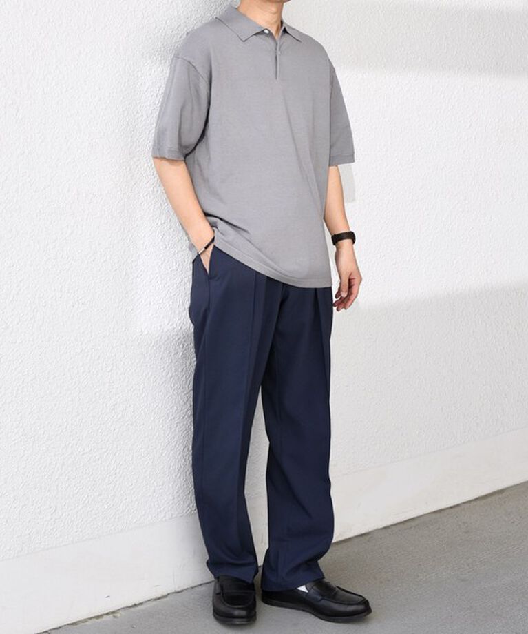 SHIPS any「SHIPS any:〈接触冷感〉ハイゲージ リネンミックス サマー ニット ポロシャツ 25SS◇」|ポロシャツ|
