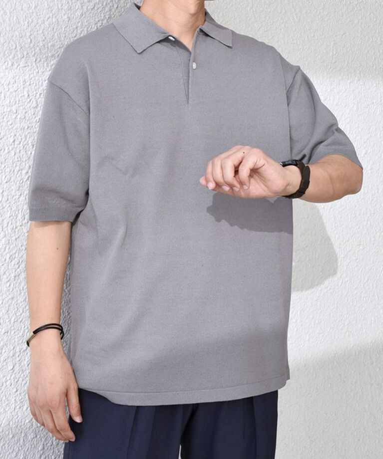 SHIPS any「SHIPS any:〈接触冷感〉ハイゲージ リネンミックス サマー ニット ポロシャツ 25SS◇」|ポロシャツ|