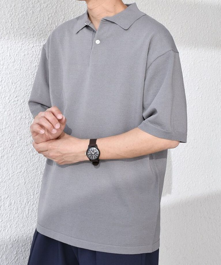 SHIPS any「SHIPS any:〈接触冷感〉ハイゲージ リネンミックス サマー ニット ポロシャツ 25SS◇」|ポロシャツ|