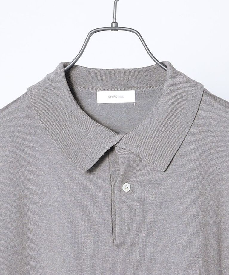 SHIPS any「SHIPS any:〈接触冷感〉ハイゲージ リネンミックス サマー ニット ポロシャツ 25SS◇」|ポロシャツ|