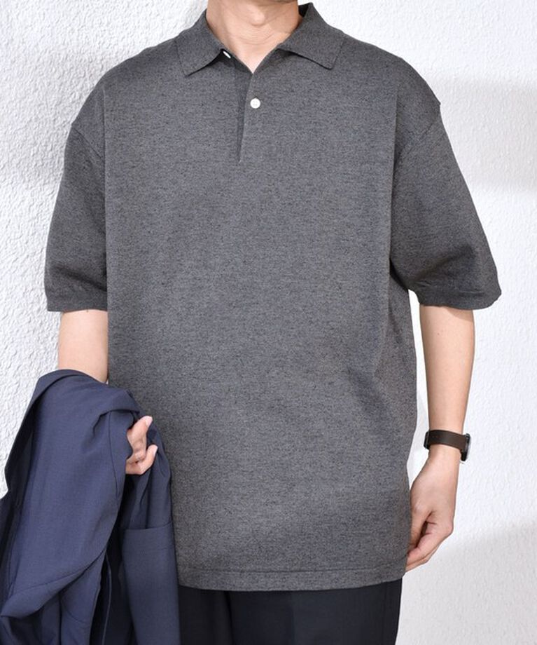 SHIPS any「SHIPS any:〈接触冷感〉ハイゲージ リネンミックス サマー ニット ポロシャツ 25SS◇」|ポロシャツ|
