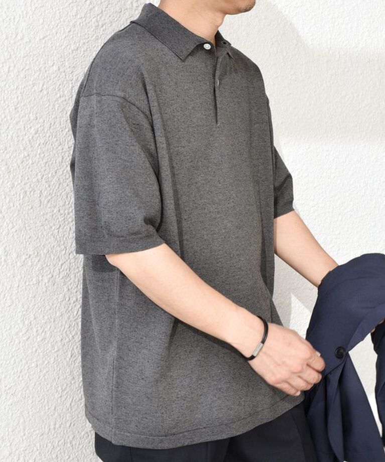 SHIPS any「SHIPS any:〈接触冷感〉ハイゲージ リネンミックス サマー ニット ポロシャツ 25SS◇」|ポロシャツ|