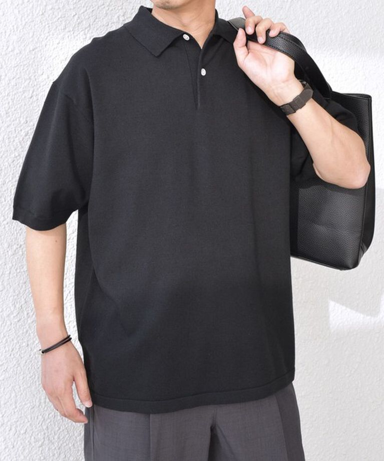 SHIPS any「SHIPS any:〈接触冷感〉ハイゲージ リネンミックス サマー ニット ポロシャツ 25SS◇」|ポロシャツ|
