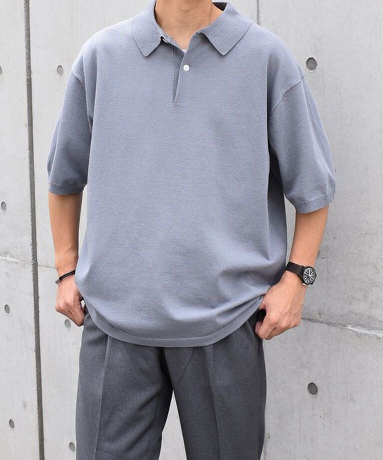 SHIPS any「SHIPS any:〈接触冷感〉ハイゲージ リネンミックス サマー ニット ポロシャツ 25SS◇」|ポロシャツ|