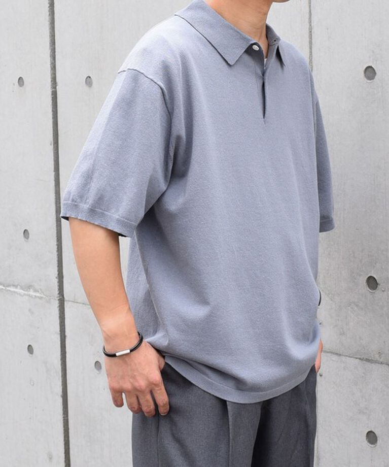 SHIPS any「SHIPS any:〈接触冷感〉ハイゲージ リネンミックス サマー ニット ポロシャツ 25SS◇」|ポロシャツ|