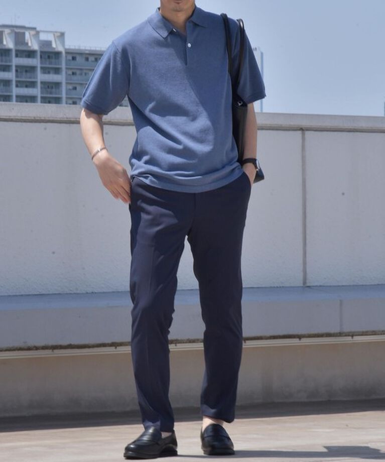 SHIPS any「SHIPS any:〈接触冷感〉ハイゲージ リネンミックス サマー ニット ポロシャツ 25SS◇」|ポロシャツ|
