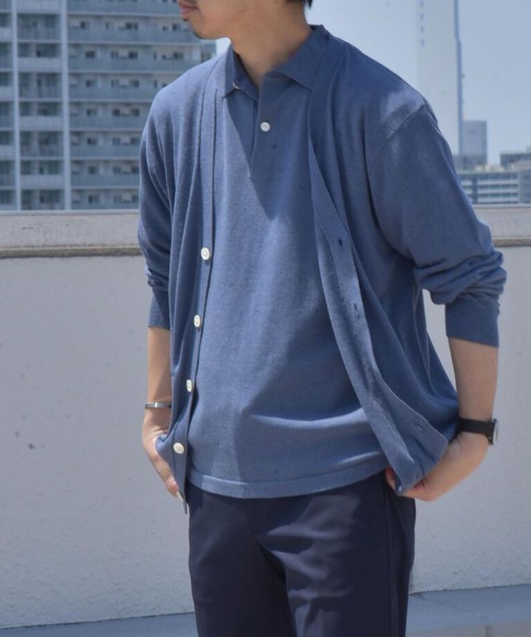 SHIPS any「SHIPS any:〈接触冷感〉ハイゲージ リネンミックス サマー ニット ポロシャツ 25SS◇」|ポロシャツ|