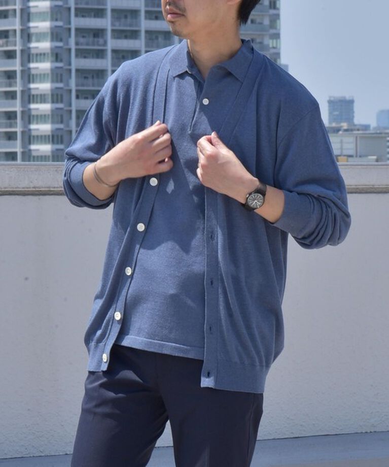 SHIPS any「SHIPS any:〈接触冷感〉ハイゲージ リネンミックス サマー ニット ポロシャツ 25SS◇」|ポロシャツ|
