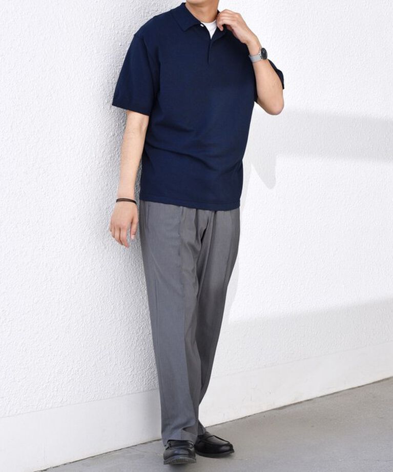 SHIPS any「SHIPS any:〈接触冷感〉ハイゲージ リネンミックス サマー ニット ポロシャツ 25SS◇」|ポロシャツ|