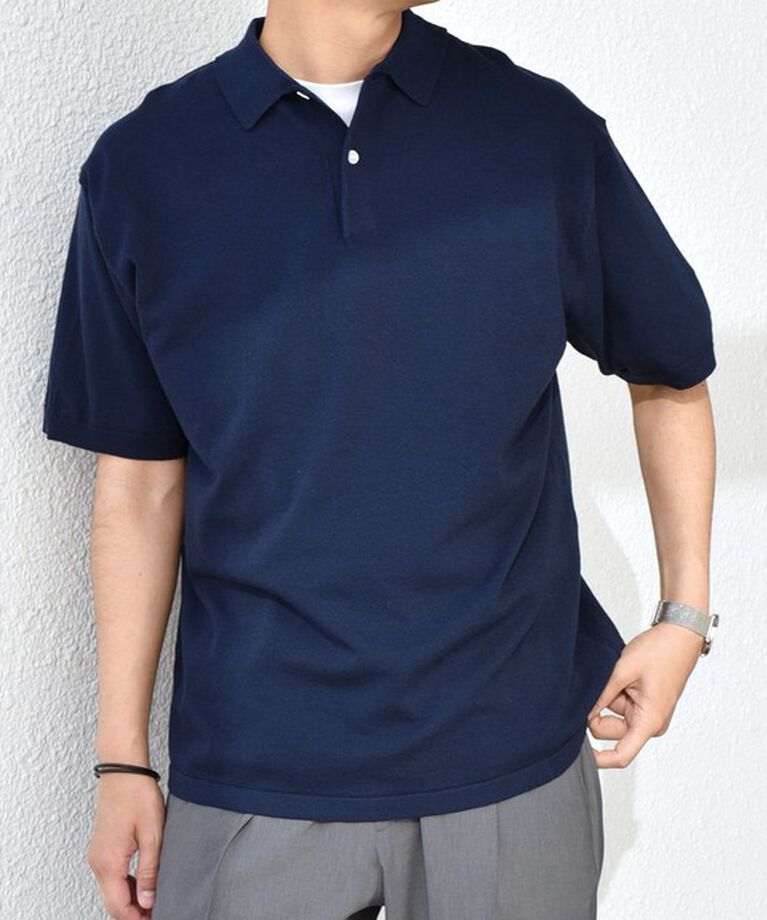 SHIPS any「SHIPS any:〈接触冷感〉ハイゲージ リネンミックス サマー ニット ポロシャツ 25SS◇」|ポロシャツ|