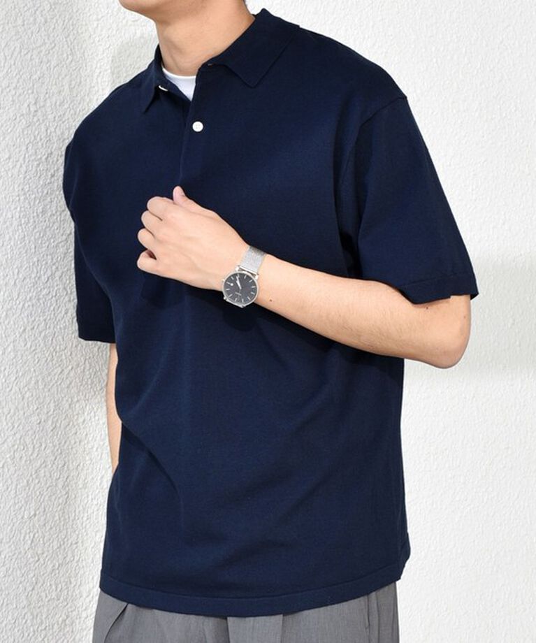 SHIPS any「SHIPS any:〈接触冷感〉ハイゲージ リネンミックス サマー ニット ポロシャツ 25SS◇」|ポロシャツ|