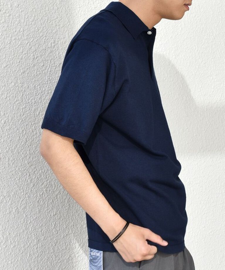 SHIPS any「SHIPS any:〈接触冷感〉ハイゲージ リネンミックス サマー ニット ポロシャツ 25SS◇」|ポロシャツ|