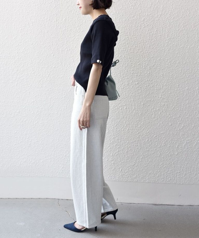 SHIPS for women「*オーガニックコットン バック クロス リブ トップス◇」|Tシャツ・カットソー|