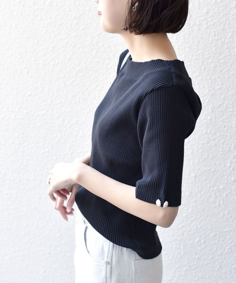 SHIPS for women「*オーガニックコットン バック クロス リブ トップス◇」|Tシャツ・カットソー|