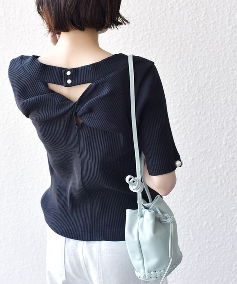 SHIPS for women「*オーガニックコットン バック クロス リブ トップス◇」|Tシャツ・カットソー|