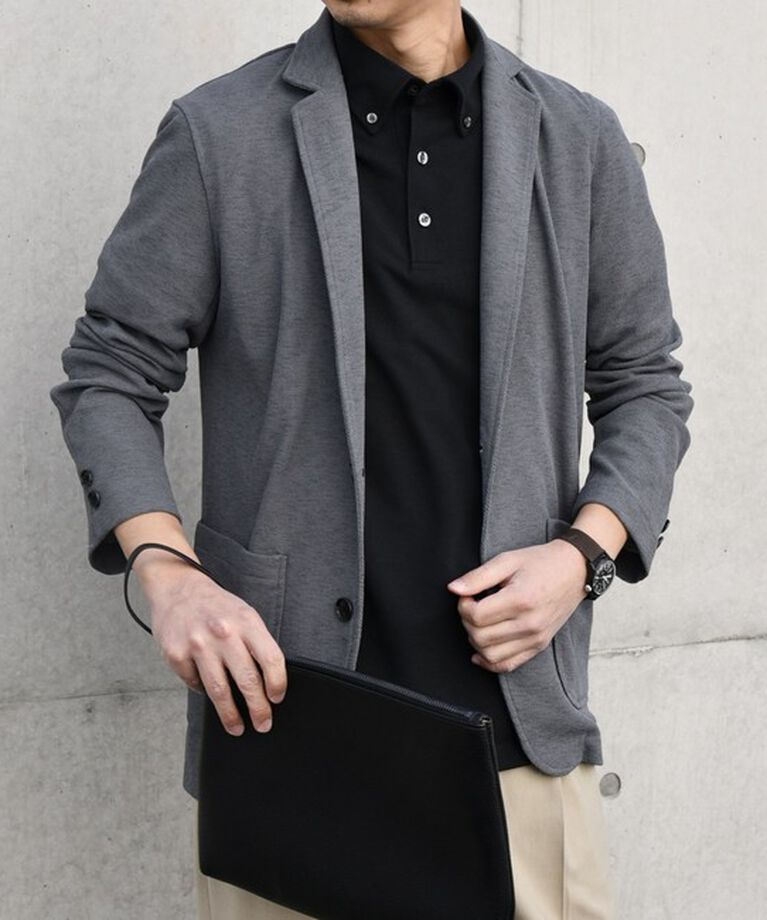 SHIPS any「SHIPS any: 〈洗濯機可能〉サマー ニット ジャケット 25SS◆」|テーラードジャケット|チャコールグレー