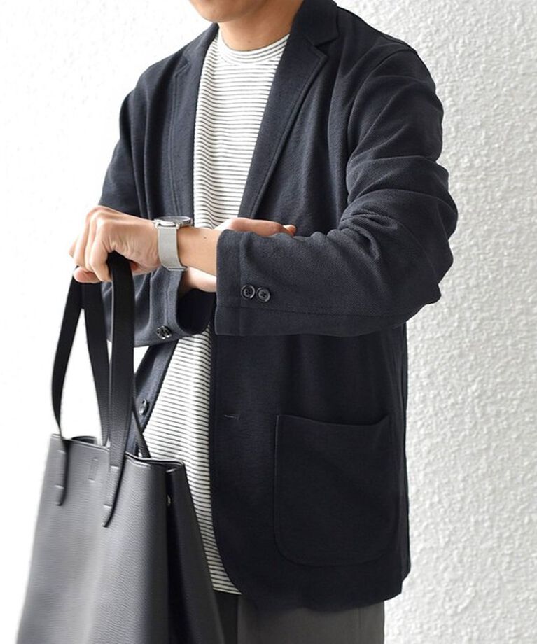 SHIPS any「SHIPS any: 〈洗濯機可能〉サマー ニット ジャケット 25SS◆」|テーラードジャケット|ダークグレー