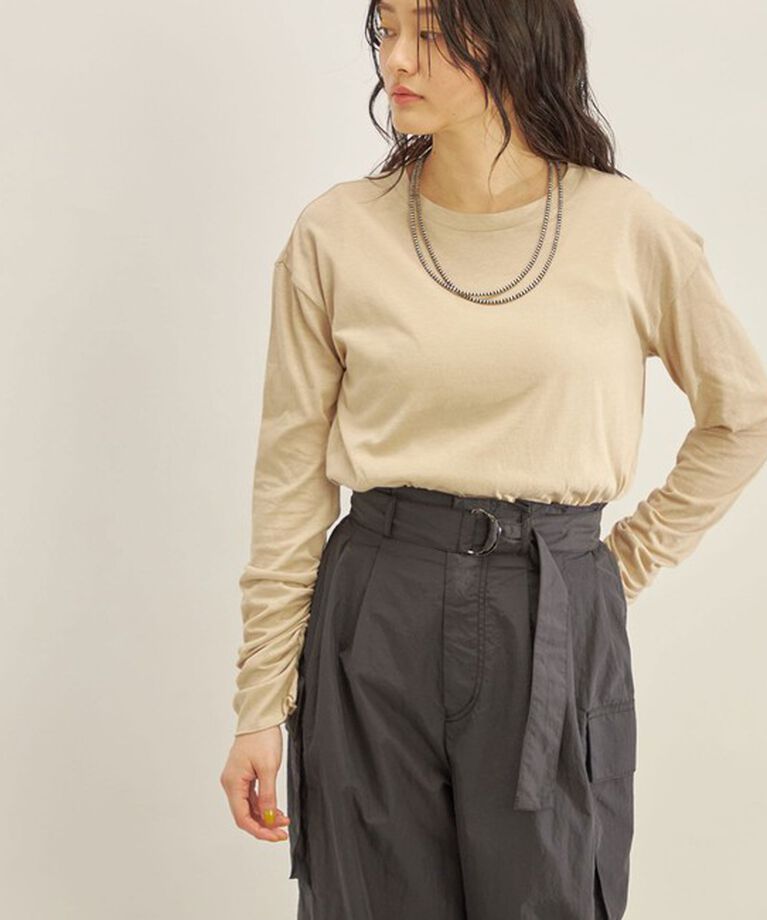 SHIPS for women「〈手洗い可能〉PLA ライト 天竺 ロングスリーブ TEE◇」|Tシャツ・カットソー|ベージュ