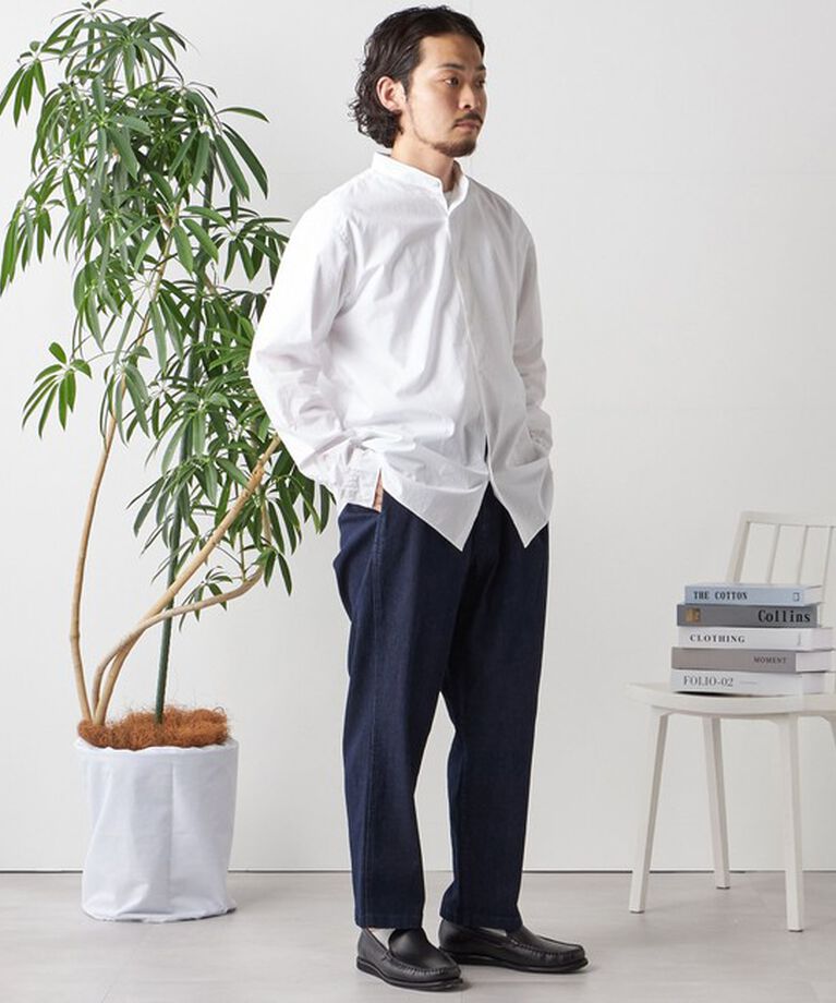 SHIPS any「SHIPS any: ストライプ / ソリッド リラックス バンドカラー シャツ 25SS◇」|シャツ・ブラウス|