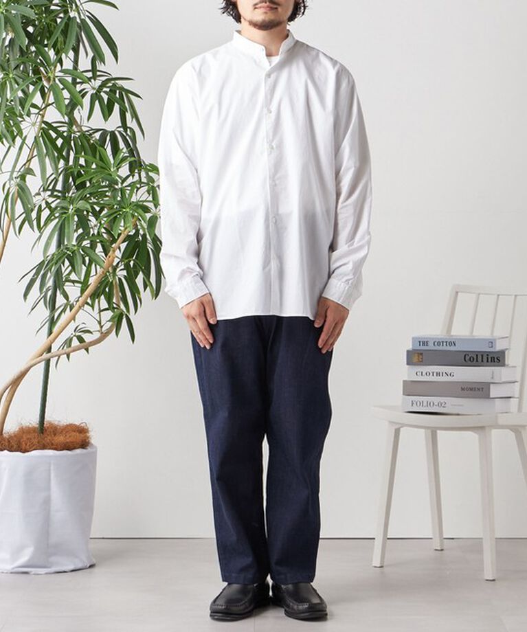 SHIPS any「SHIPS any: ストライプ / ソリッド リラックス バンドカラー シャツ 25SS◇」|シャツ・ブラウス|
