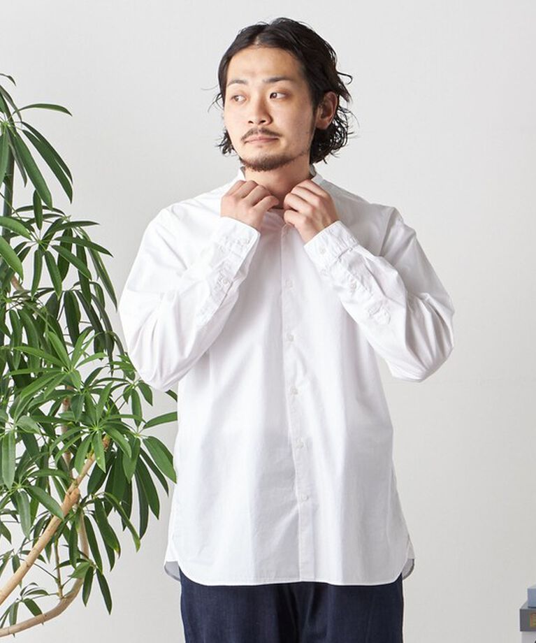 SHIPS any「SHIPS any: ストライプ / ソリッド リラックス バンドカラー シャツ 25SS◇」|シャツ・ブラウス|