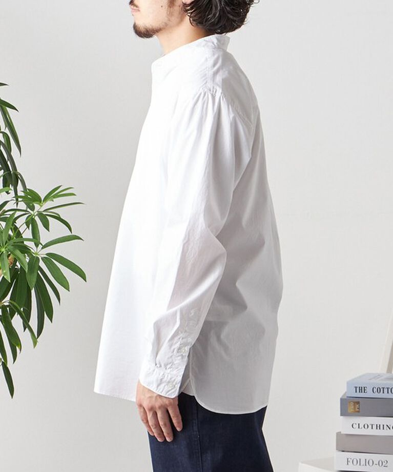 SHIPS any「SHIPS any: ストライプ / ソリッド リラックス バンドカラー シャツ 25SS◇」|シャツ・ブラウス|