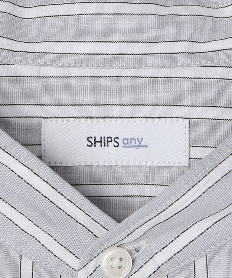 SHIPS any「SHIPS any: ストライプ / ソリッド リラックス バンドカラー シャツ 25SS◇」|シャツ・ブラウス|