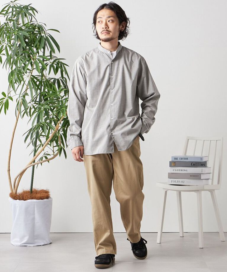 SHIPS any「SHIPS any: ストライプ / ソリッド リラックス バンドカラー シャツ 25SS◇」|シャツ・ブラウス|