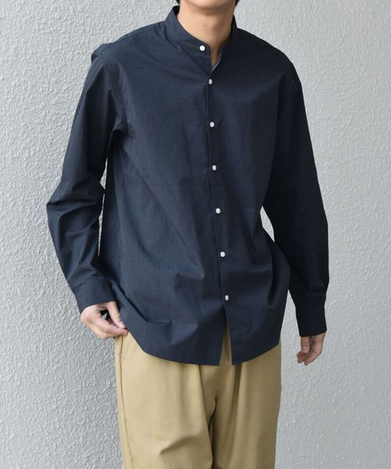SHIPS any「SHIPS any: ストライプ / ソリッド リラックス バンドカラー シャツ 25SS◇」|シャツ・ブラウス|グレー系