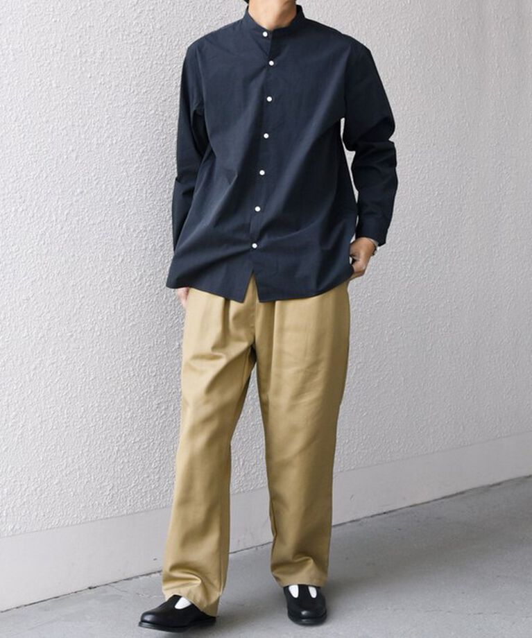 SHIPS any「SHIPS any: ストライプ / ソリッド リラックス バンドカラー シャツ 25SS◇」|シャツ・ブラウス|