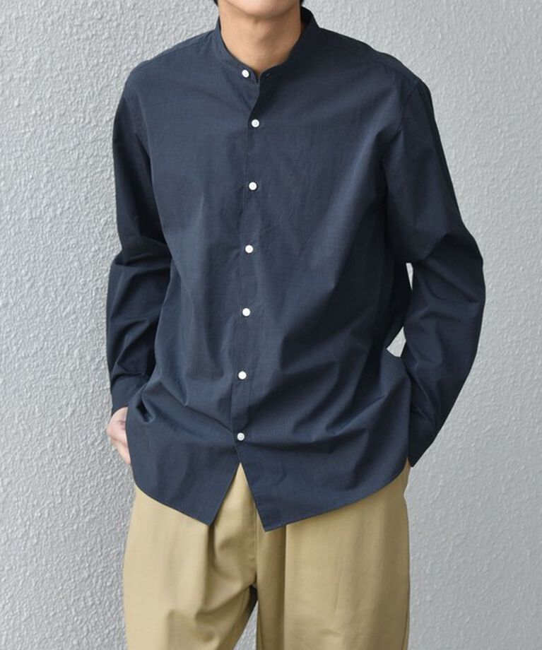 SHIPS any「SHIPS any: ストライプ / ソリッド リラックス バンドカラー シャツ 25SS◇」|シャツ・ブラウス|