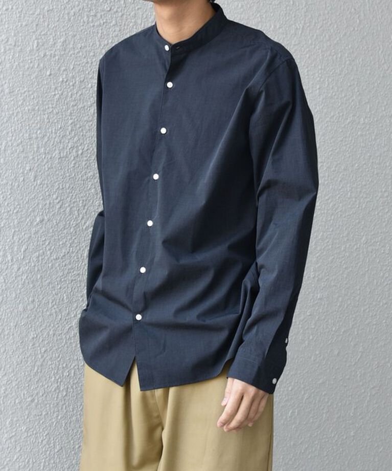 SHIPS any「SHIPS any: ストライプ / ソリッド リラックス バンドカラー シャツ 25SS◇」|シャツ・ブラウス|