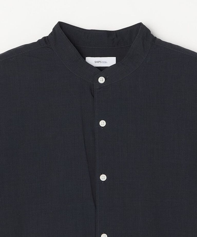 SHIPS any「SHIPS any: ストライプ / ソリッド リラックス バンドカラー シャツ 25SS◇」|シャツ・ブラウス|