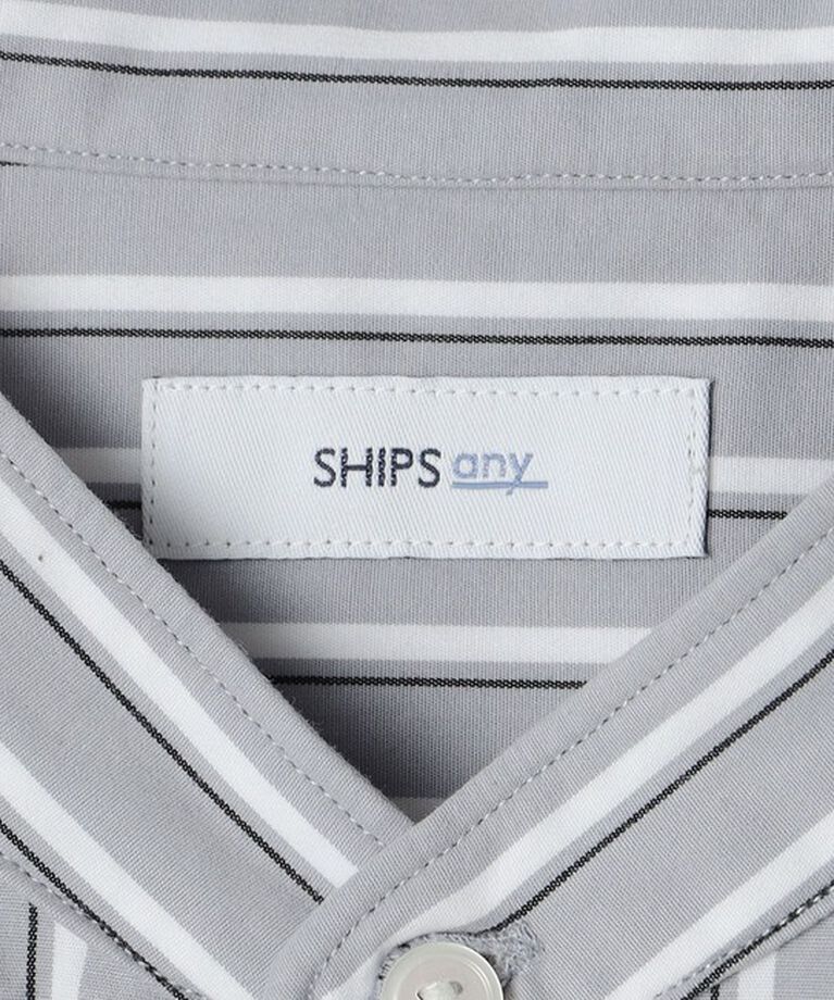 SHIPS any「SHIPS any: ストライプ / ソリッド リラックス バンドカラー シャツ 25SS◇」|シャツ・ブラウス|