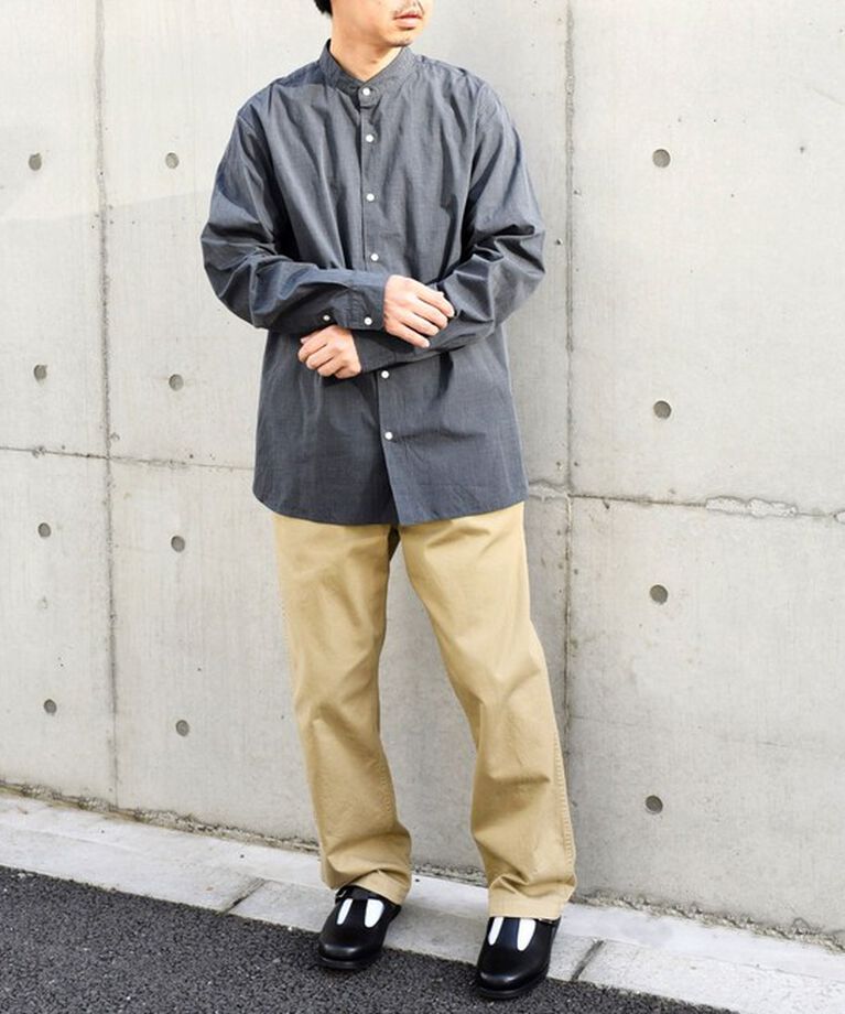 SHIPS any「SHIPS any: ストライプ / ソリッド リラックス バンドカラー シャツ 25SS◇」|シャツ・ブラウス|
