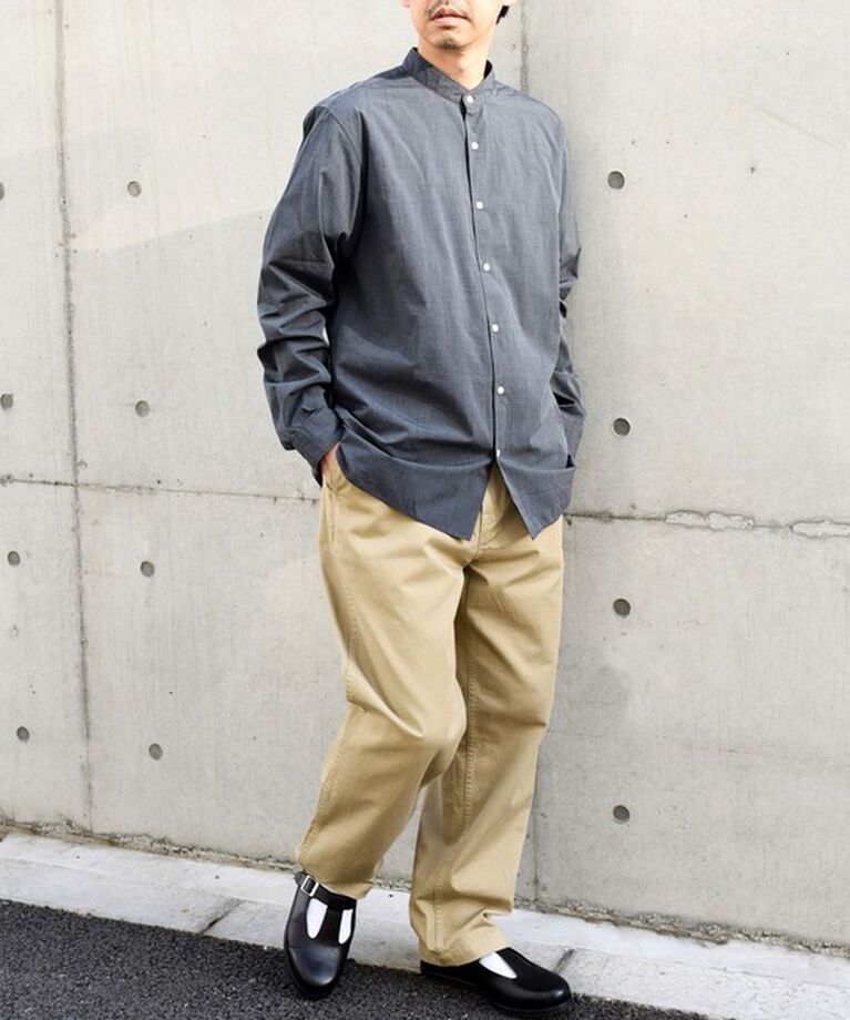 SHIPS any「SHIPS any: ストライプ / ソリッド リラックス バンドカラー シャツ 25SS◇」|シャツ・ブラウス|