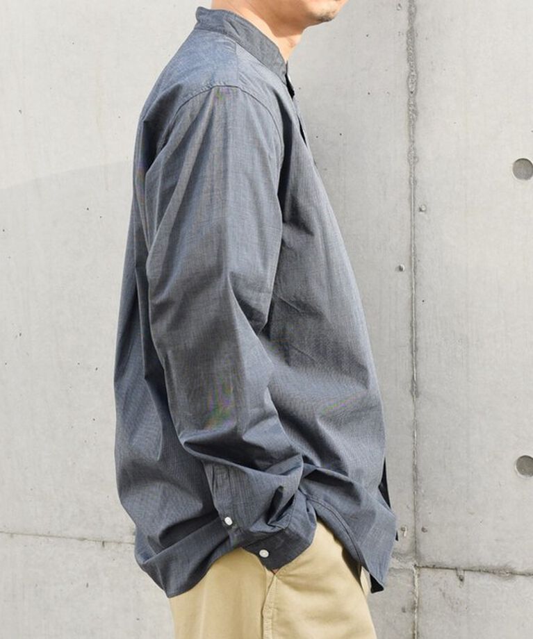 SHIPS any「SHIPS any: ストライプ / ソリッド リラックス バンドカラー シャツ 25SS◇」|シャツ・ブラウス|