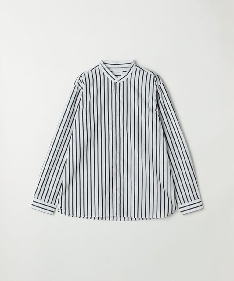 SHIPS any「SHIPS any: ストライプ / ソリッド リラックス バンドカラー シャツ 25SS◇」|シャツ・ブラウス|